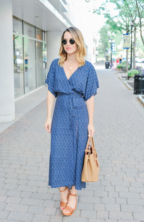 Blue Wrap Dress - Oh So Glam