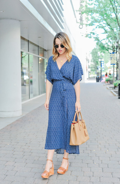 Blue Wrap Dress - Oh So Glam