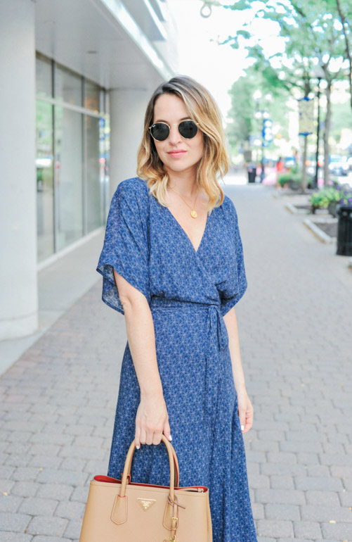 Blue Wrap Dress - Oh So Glam