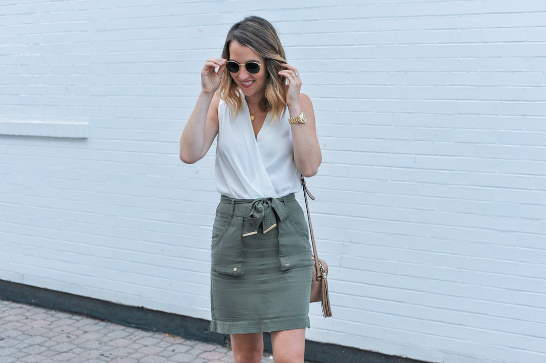 Belted Cargo Skirt Outfit