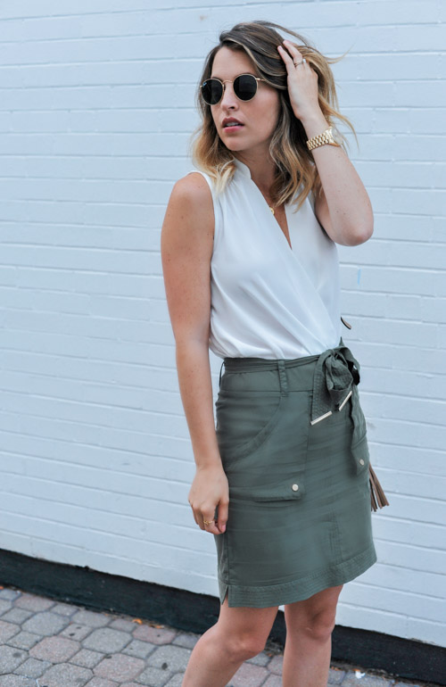 Belted Cargo Skirt