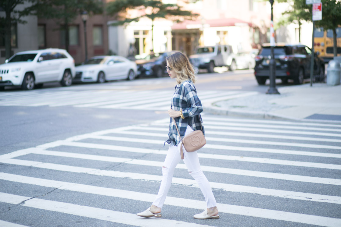 Flannel Shirt White Jeans