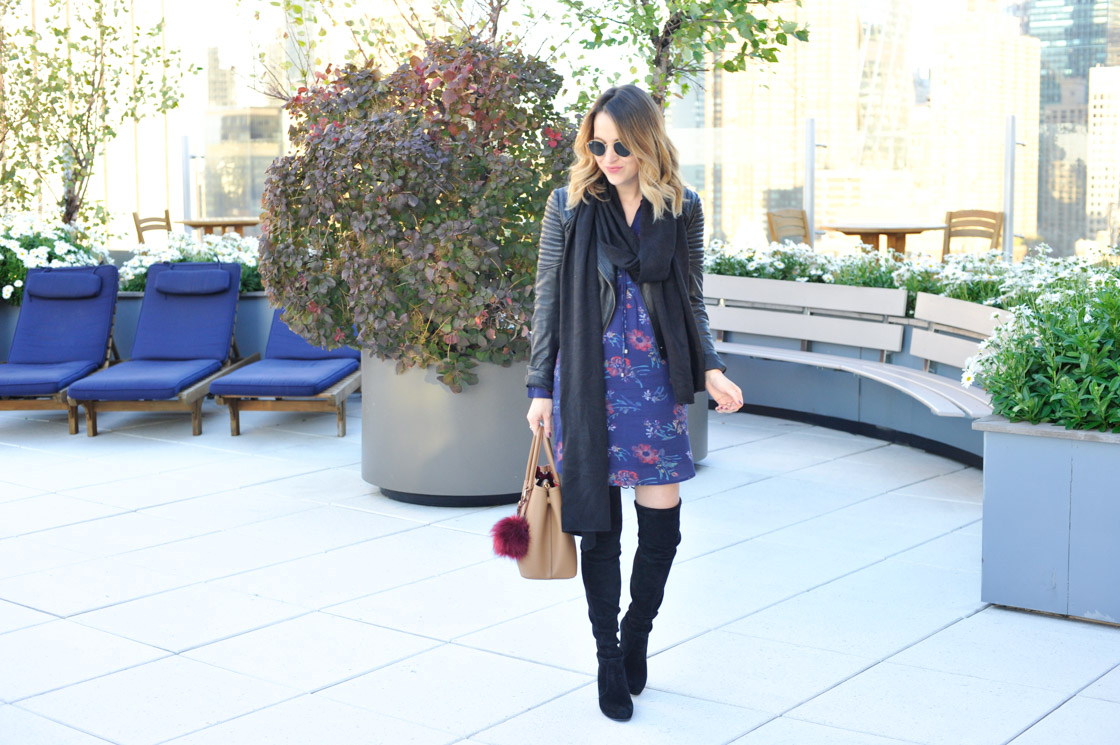 How to Wear Over The Knee Boots with Dress