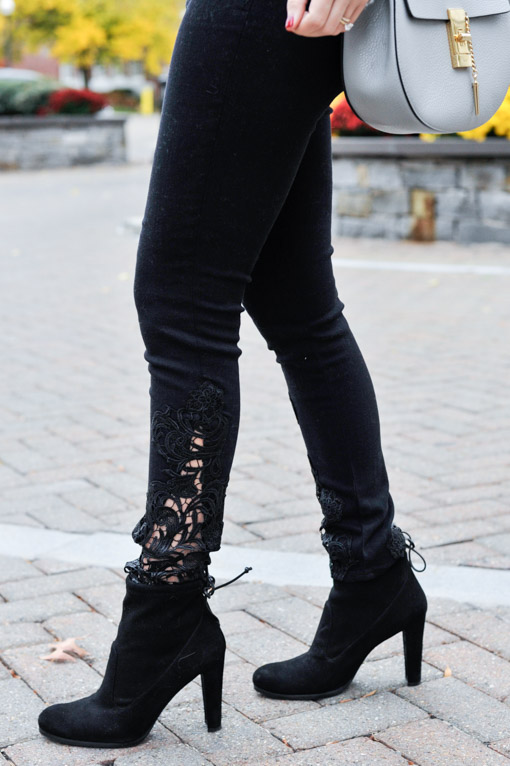 Express Black Lace Ankle Legging