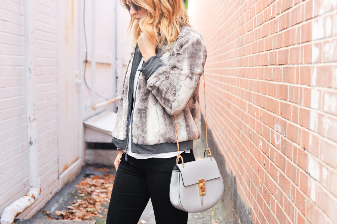 Splendid Faux Fur Bomber Jacket