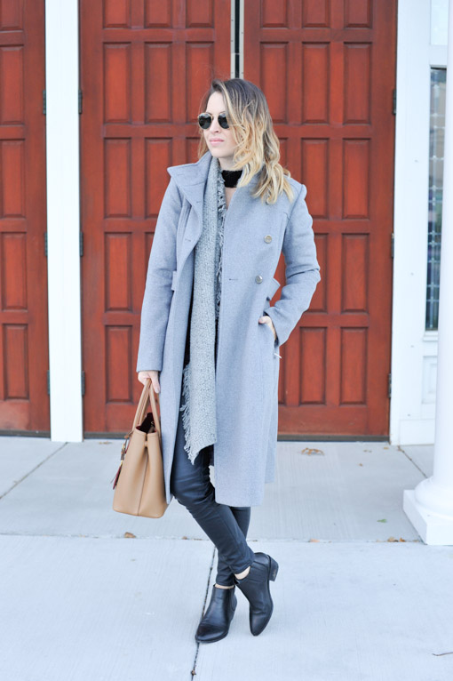 Eliza J Wool Blend Long Military Coat