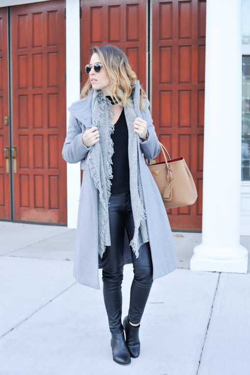 Leather Pants Winter Outfit Idea