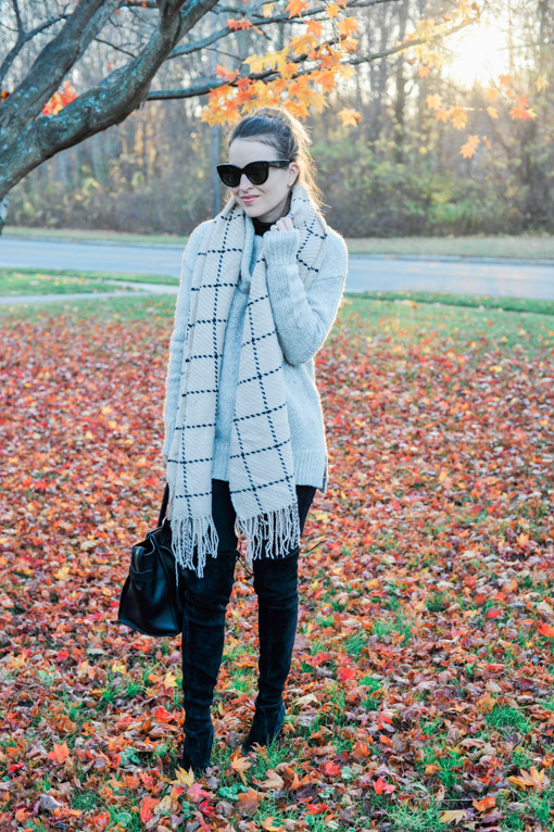 Grid Print Scarf