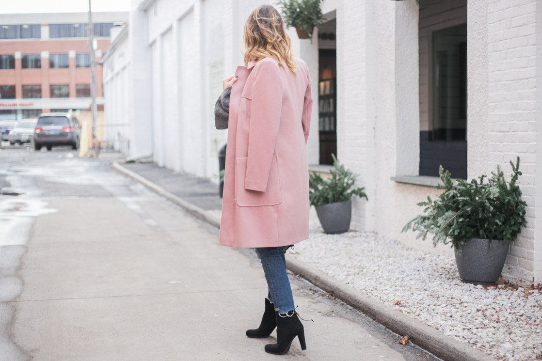Pink Coat Winter Outfit Idea