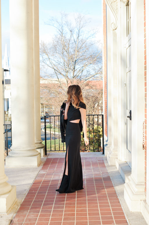 LuLus Conversation Piece Black Backless Maxi Dress