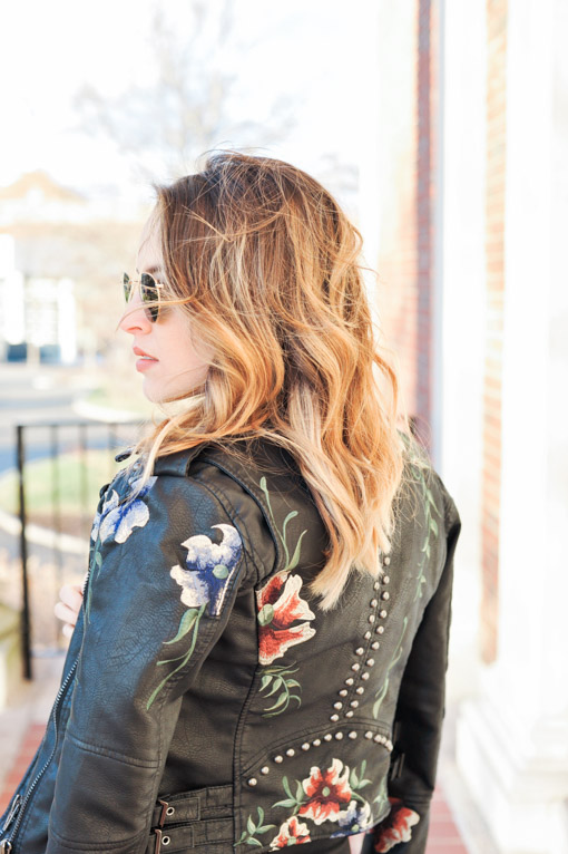 Blank NYC Embroidered Faux Leather Jacket 