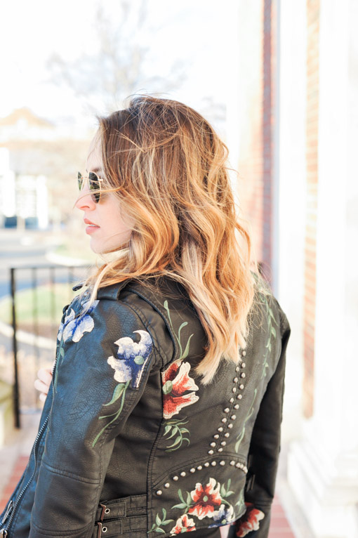 Blank NYC Embroidered Faux Leather Jacket