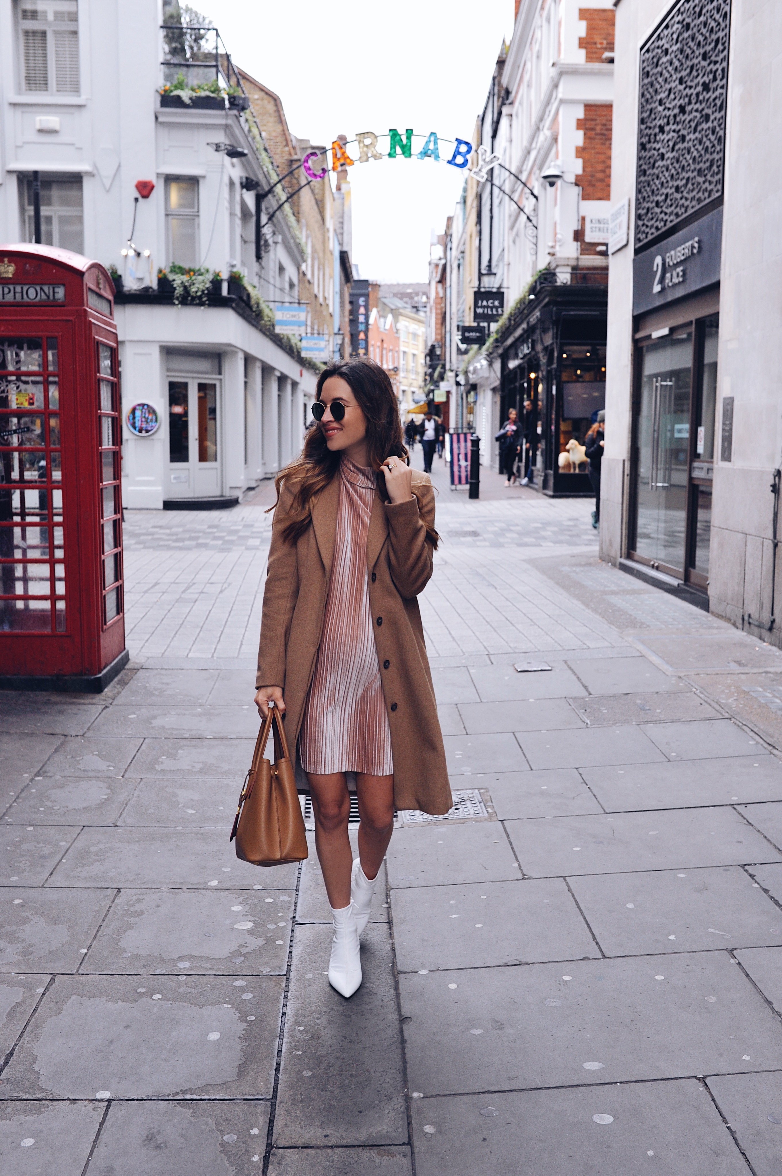 Pink Velvet Pleated Dress