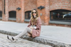 Sweater Dress & Over The Knee Boots Outfit