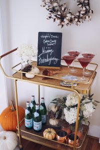 Thanksgiving Bar Cart Decor