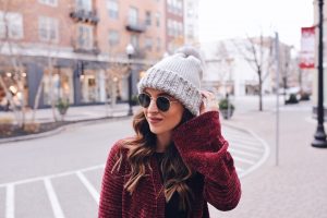 Grey Pom Beanie
