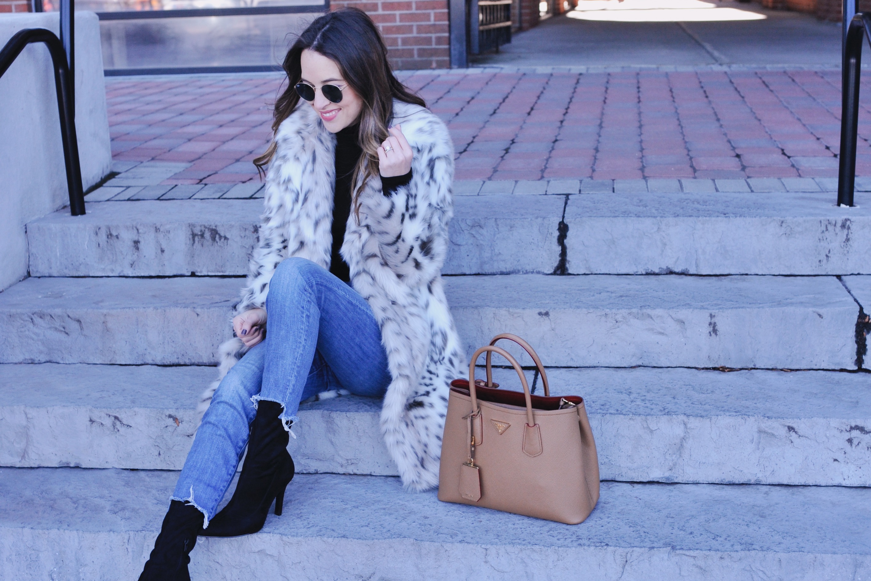 Faux Fur Coat Outfit Idea