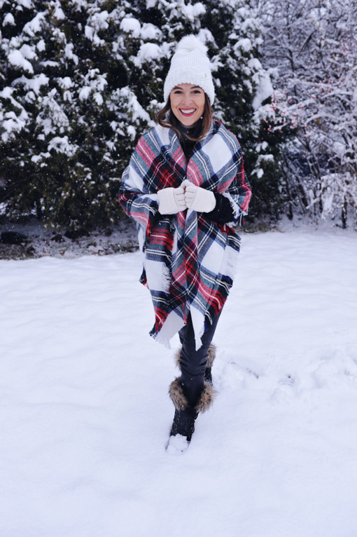 Oversized Plaid Scarf Outfit