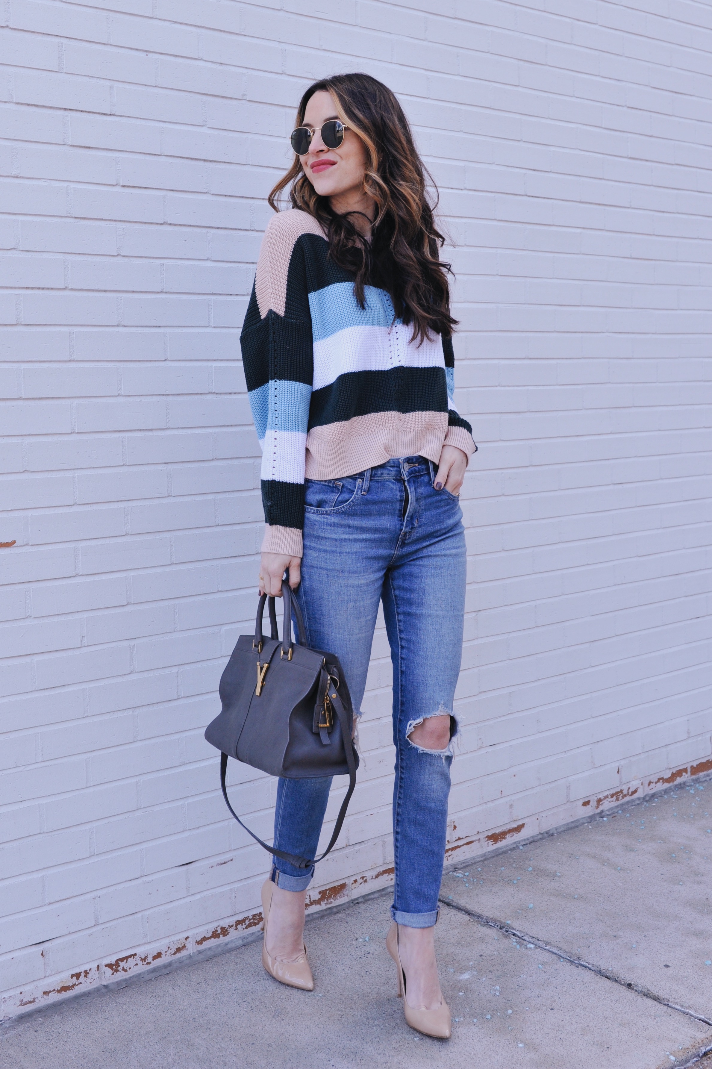 Stripe Sweater Outfit Idea