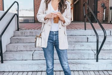 Striped Linen Blazer Outfit