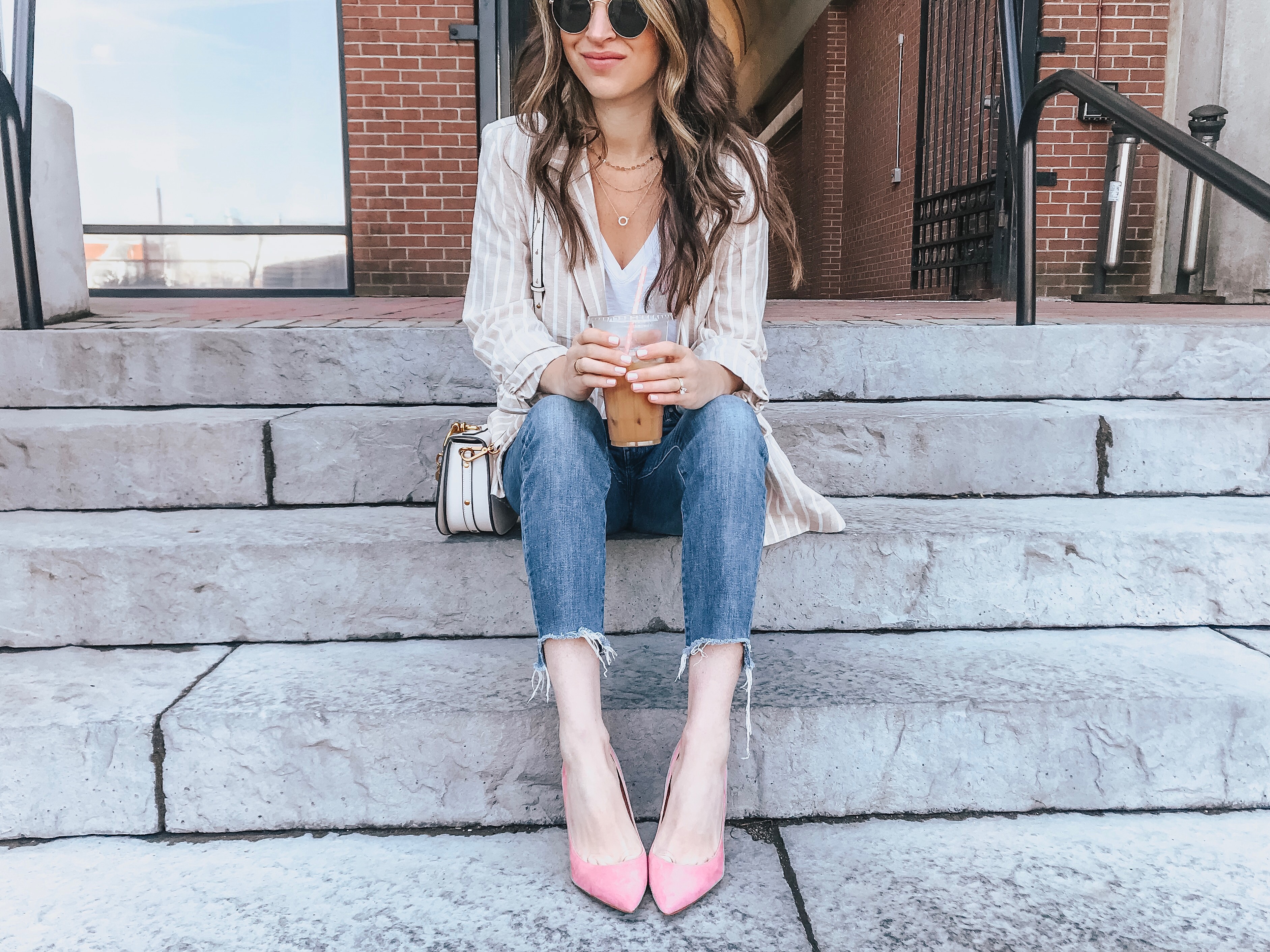 husband picks my outfit - sam edelman flats - pink flats - easy