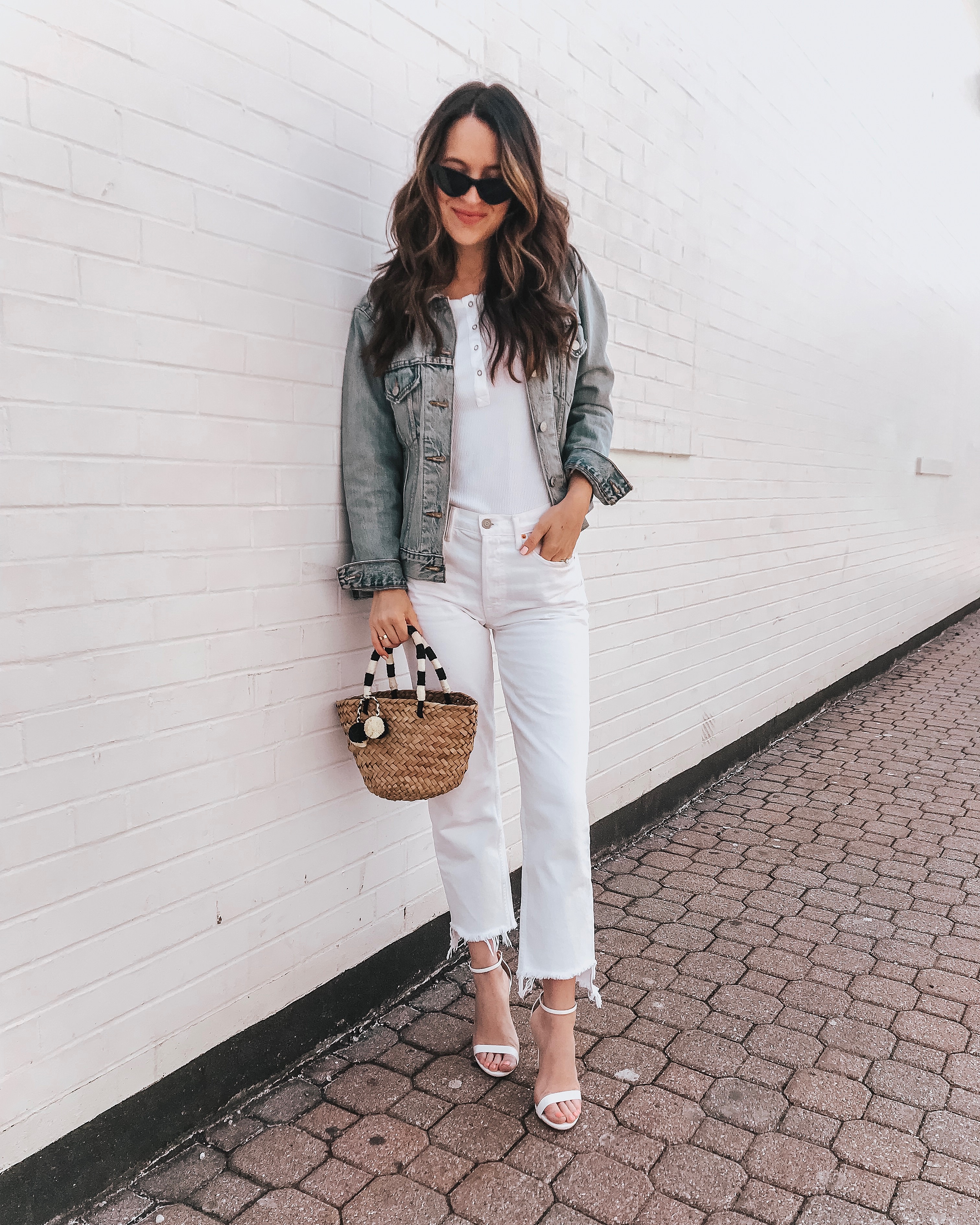 Denim Jacket Over All White