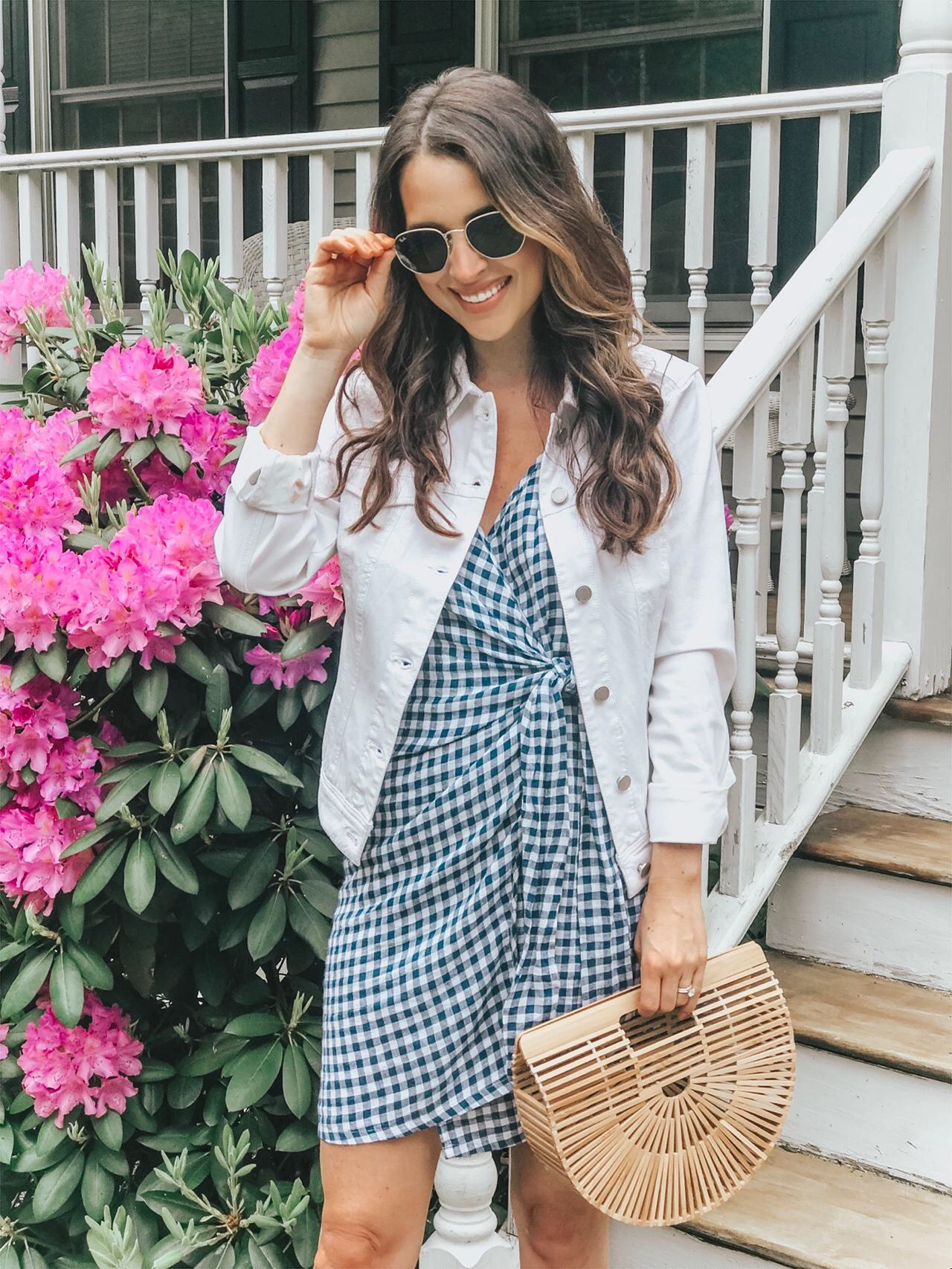 White Denim Jacket Outfit