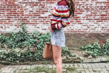 Wayf Color Striped Cropped Sweater