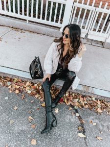 Faux Leather Pants Winter Outfit