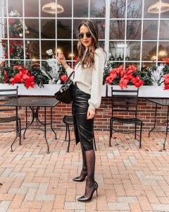 Leather Midi Skirt Outfit