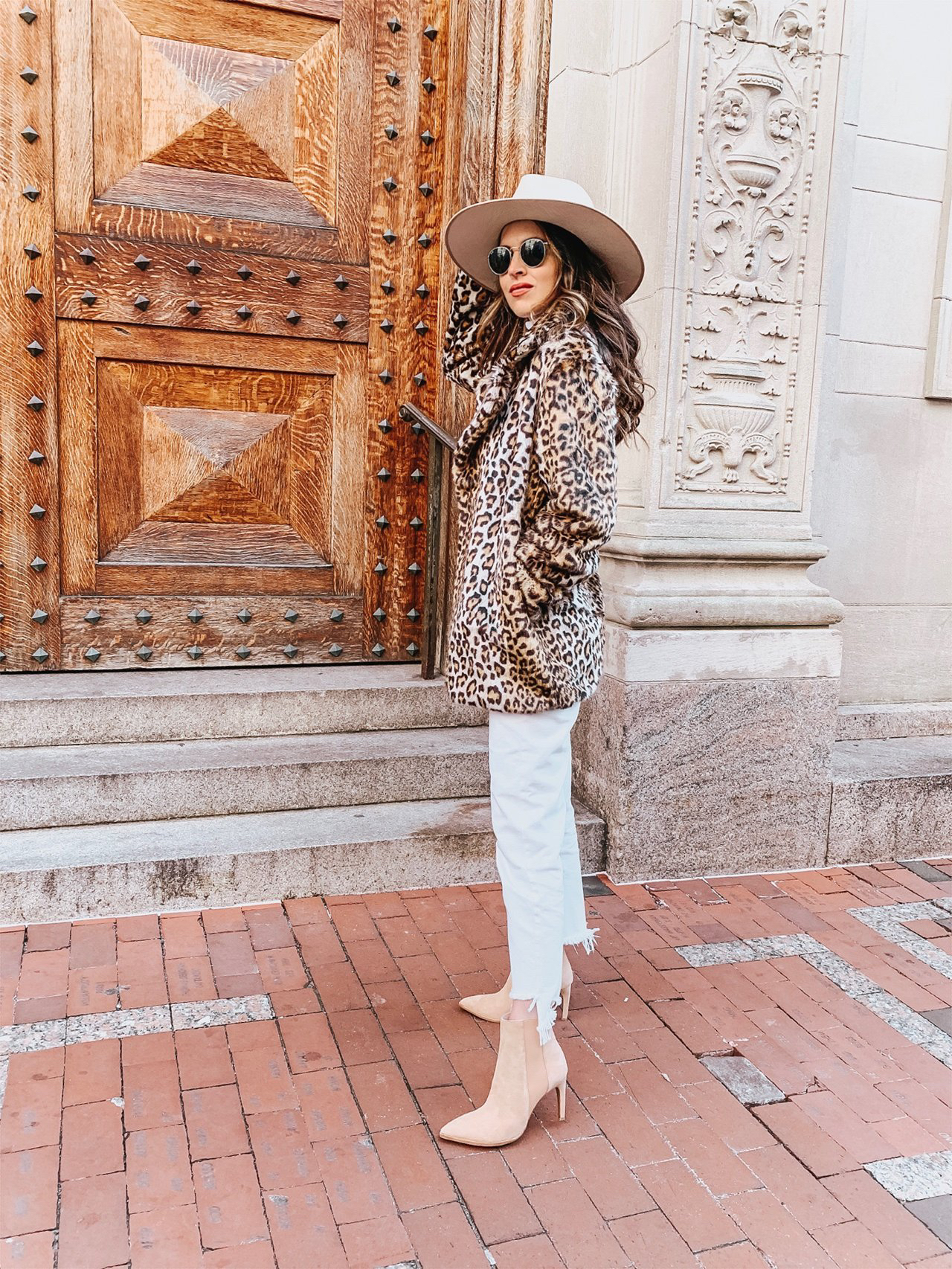 Leopard Faux Fur Coat Outfit