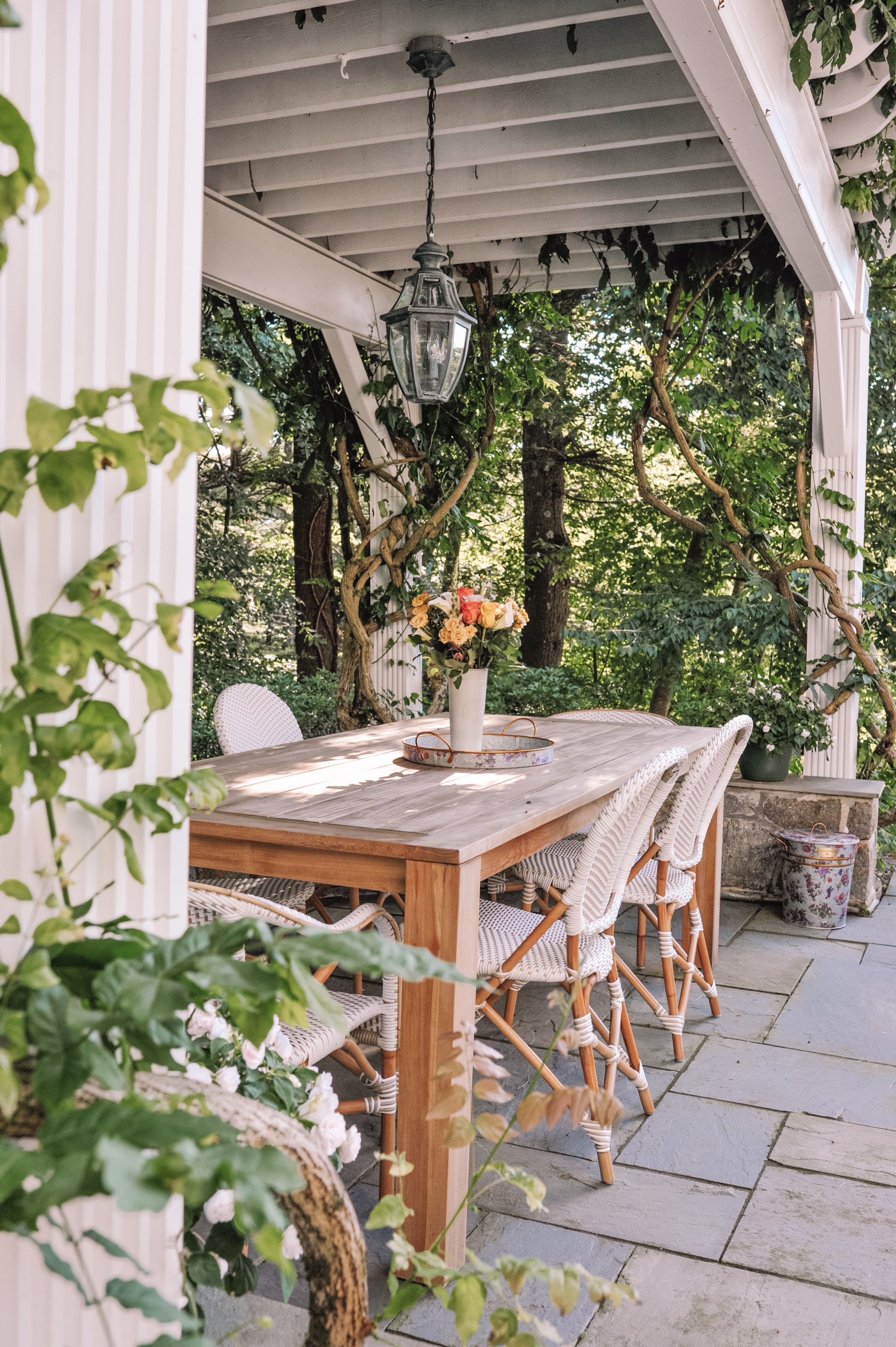 Teak Table and Bistro Chairs