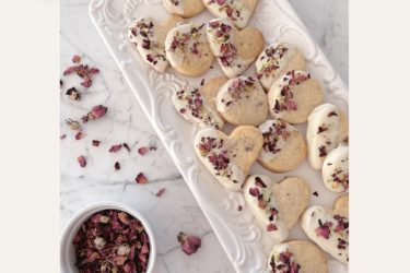 Rose Petal Shortbread Cookies
