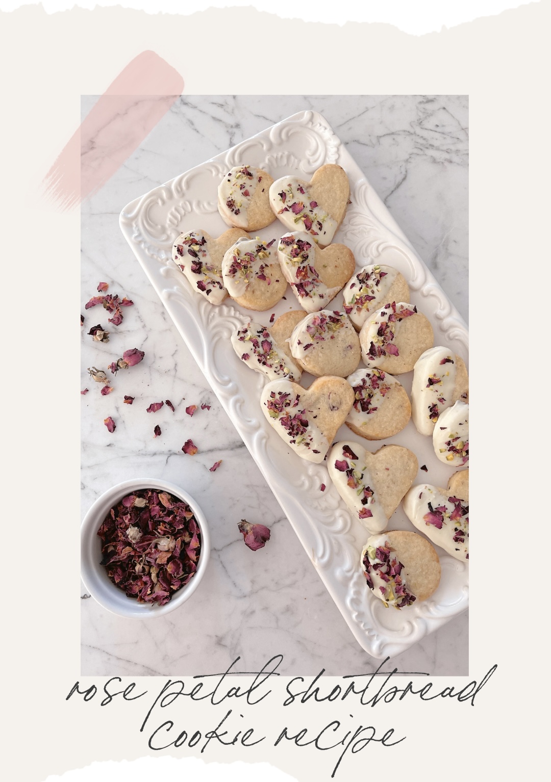 Rose Petal Shortbread Cookies