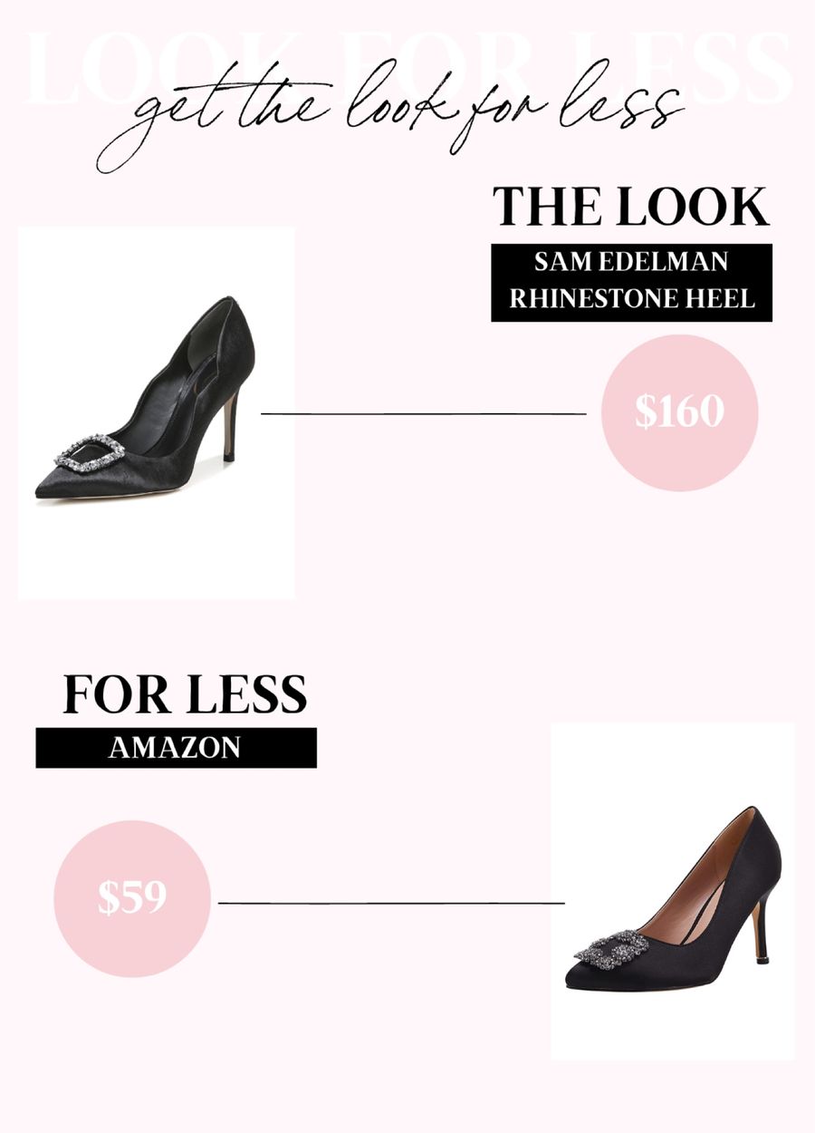 Look for Less - rhinestone heel